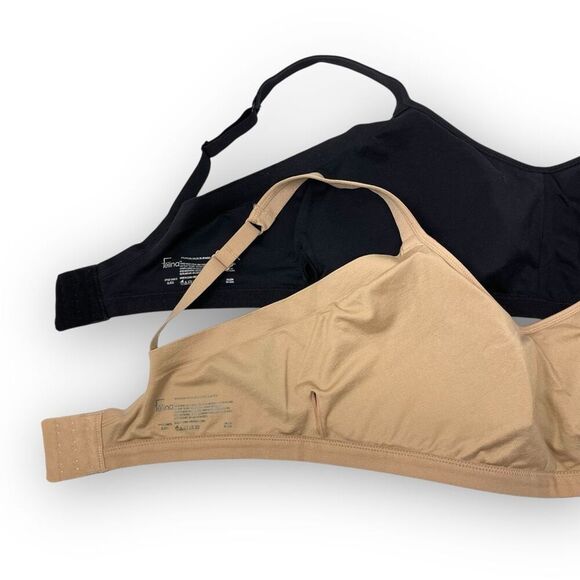 Felina Side Smoothing Bra Adjustable Straps Lot of 2 Black Tan Women’s Size XL - Picture 3 of 7